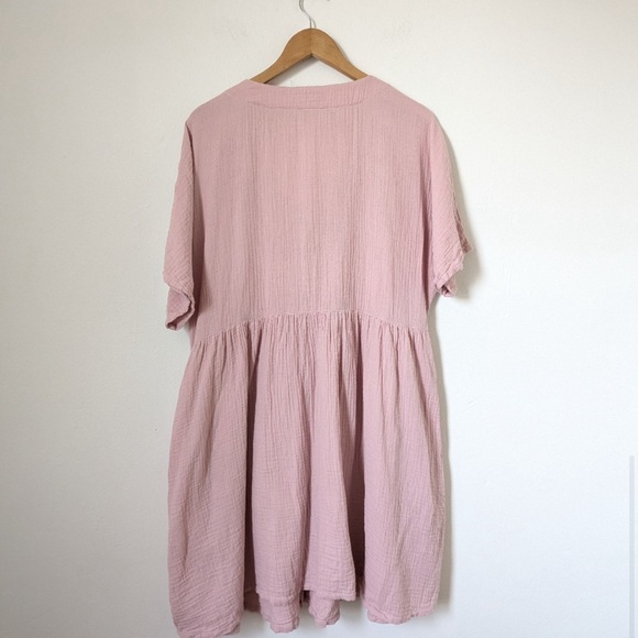 Madewell Lightspun Blush Pink Button Dress - Picture 4 of 6
